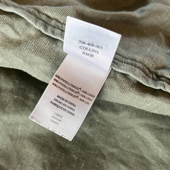 Rails Jacket Collins Olive Green Full Zip Snap Military Utility Linen Blend - Picture 15 of 15